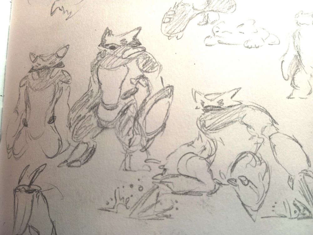 Here are more doodles of Overflow standing, plus one doing his iconic water blast projection to fly