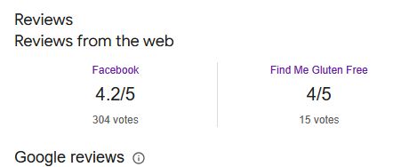 screenshot of "Reviews from the web" section of Google Knowledge Graph