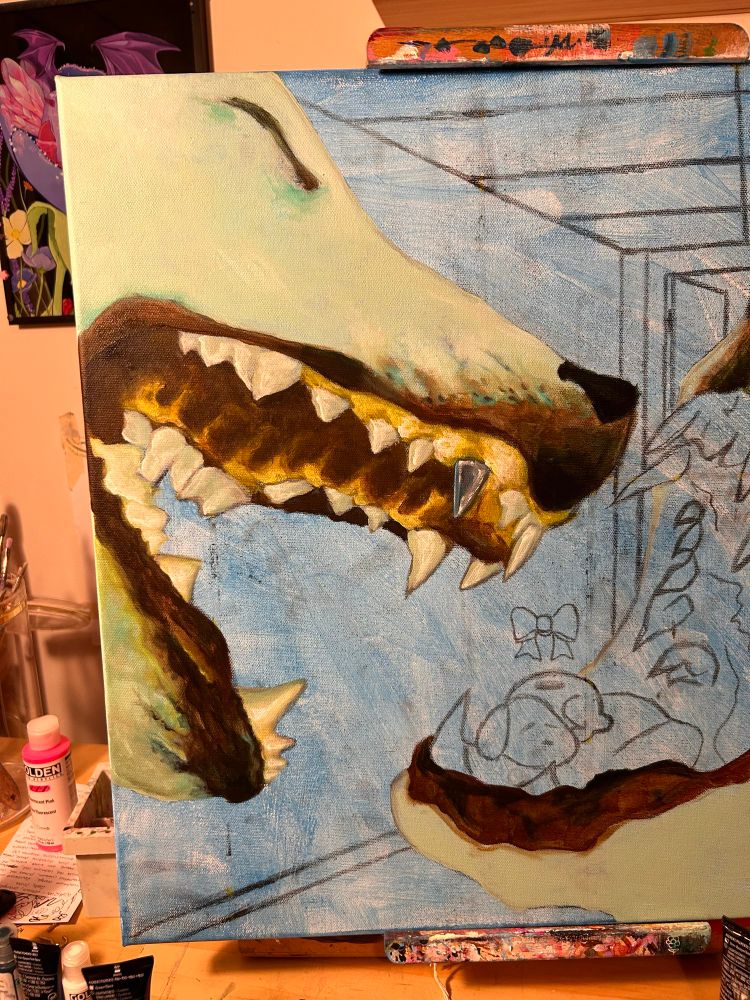 canvas painting of 2 really nice dogs 