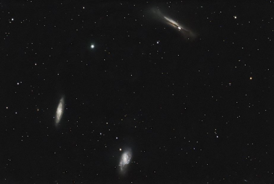Asteroid (8) Flora draws a short streak of light while it passes over galaxy NGC3628. A little over 1h of exposure with my #Celestron #Origin.