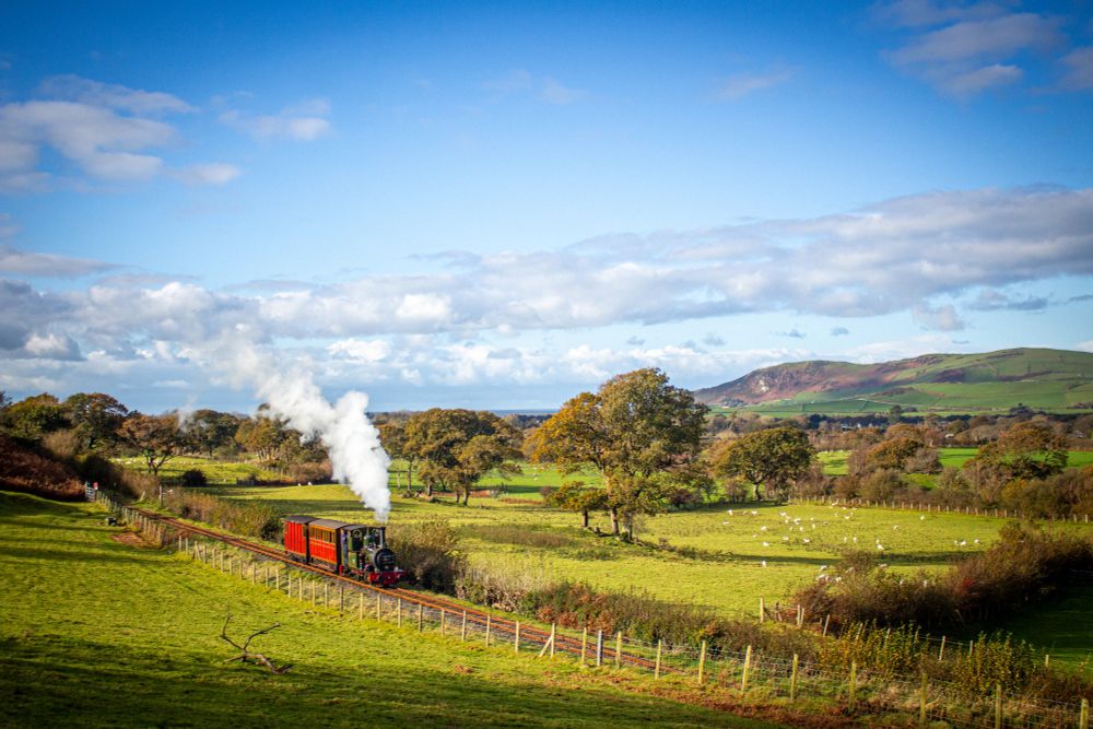 No.2 'Dolgoch' with a typical 1950s style TR train of one carriage and brake van trundling through the vast Welsh landscape.

Pic - Luke Ryan