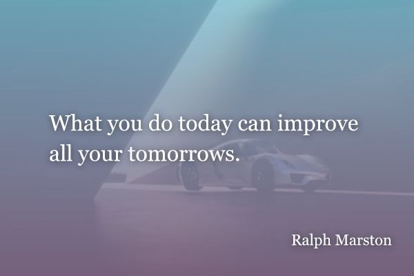 What you do today can improve all your tomorrows. - Ralph Marston