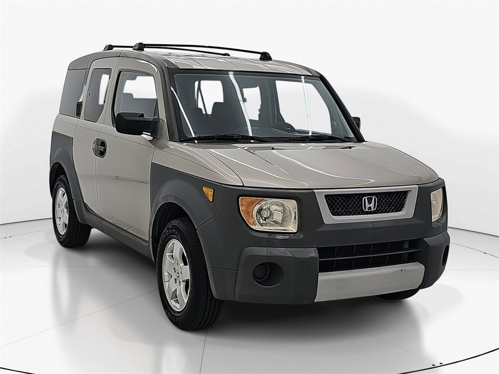 2004 Honda Element for sale, front 3/4 view Shoreline Mist Metallic color. 