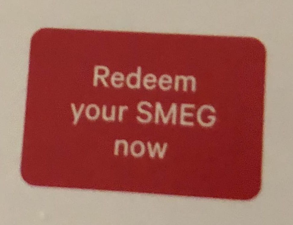 REDEEM YOUR SMEG NOW