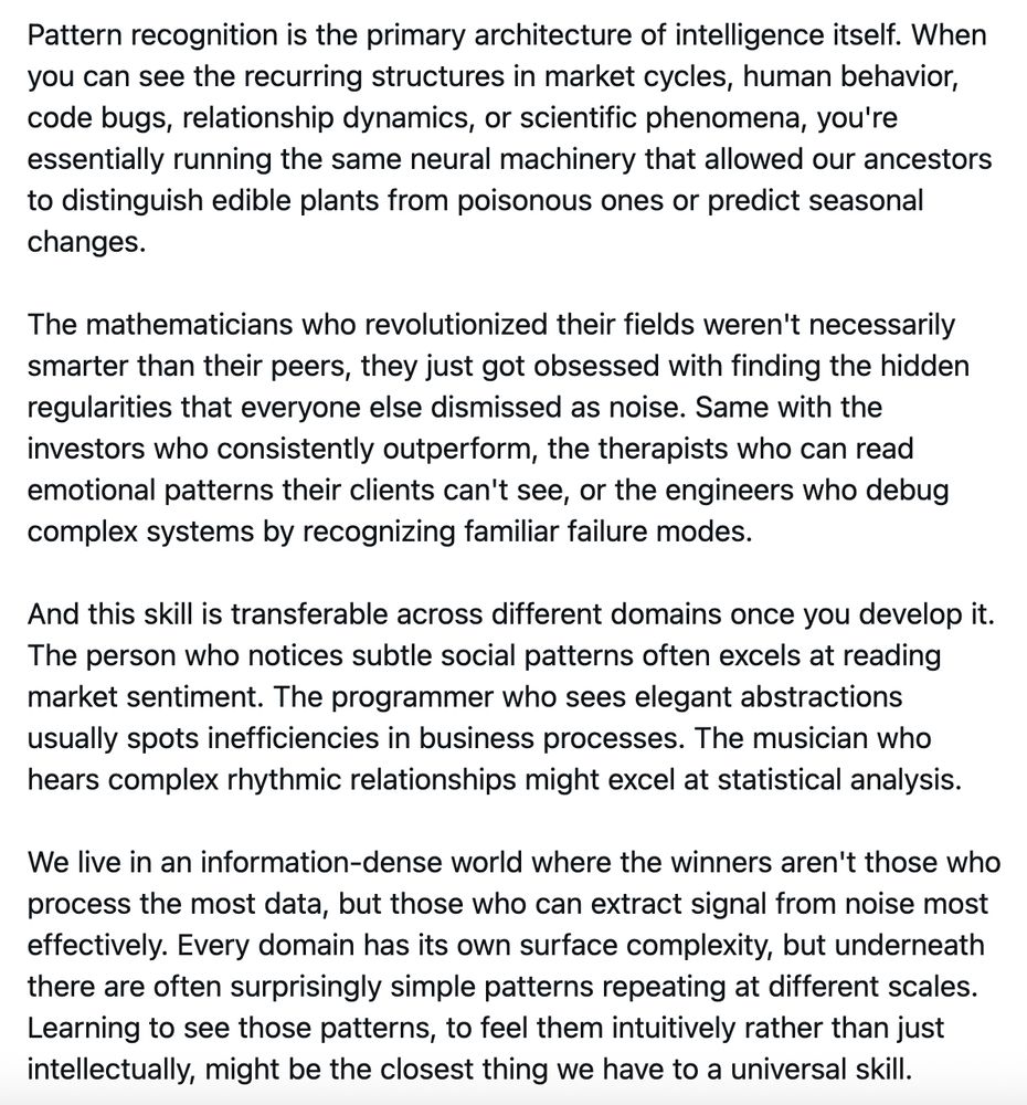 Pattern Recognition - A Universal Skill