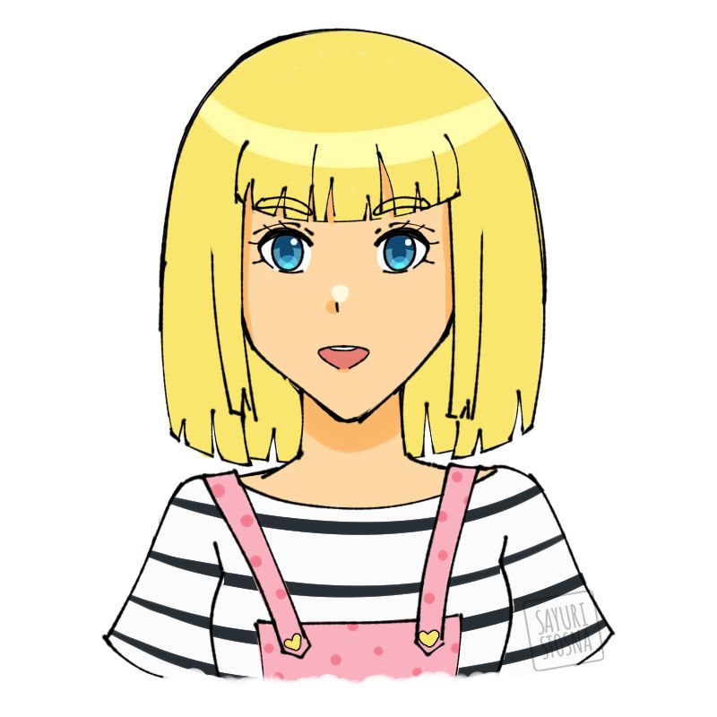 Simple bust drawing of my OC Hana.
