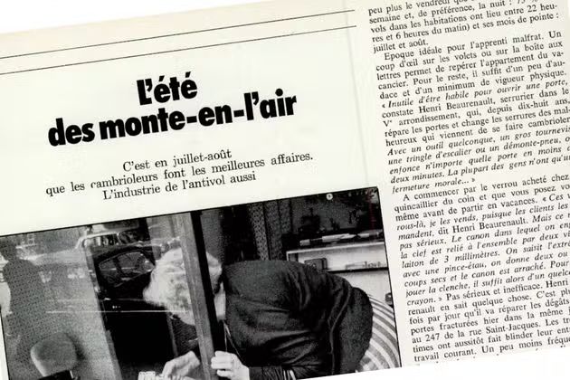 « L’été des monte-en-l’air », un article paru dans « le Nouvel Observateur » n° 561 du 11 août 1975.
