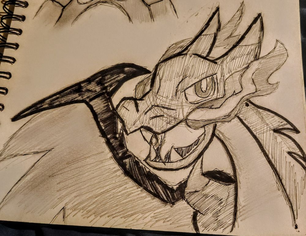 Sketch of Mega Charizard X 
