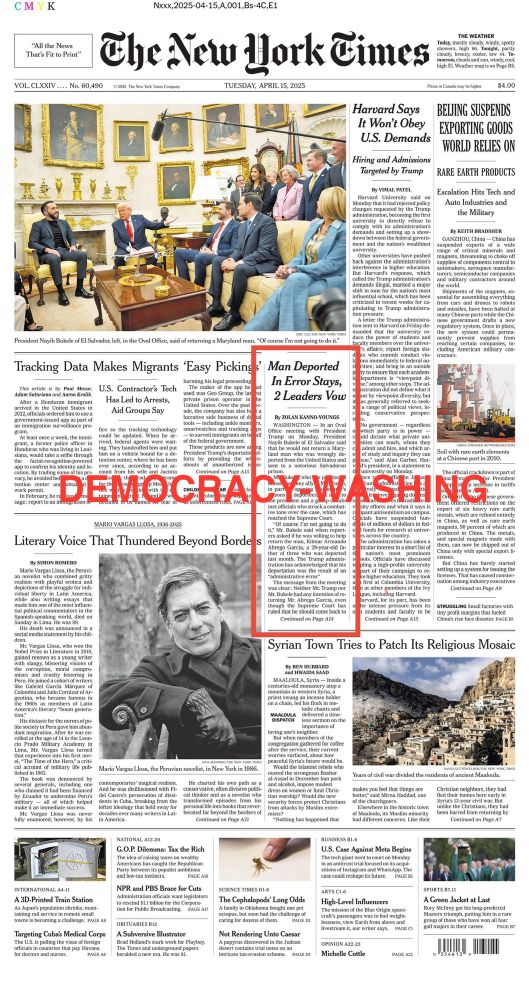 NYT front page 4/15/25