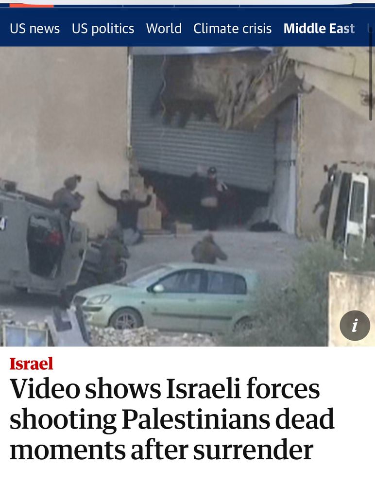 The guardian. 
https://www.theguardian.com/world/video/2025/nov/28/moment-israeli-forces-shoot-dead-surrendered-palestinians-video-report