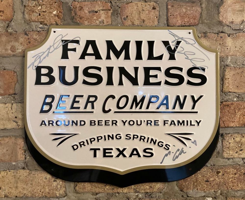 First autographed item: a metal sign from FBBC. I was... not sober the first time I met J2M to get this autographed....