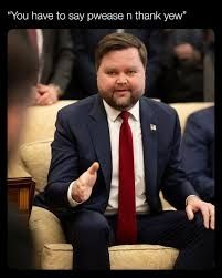 JD Vance as a fat baby meme. 