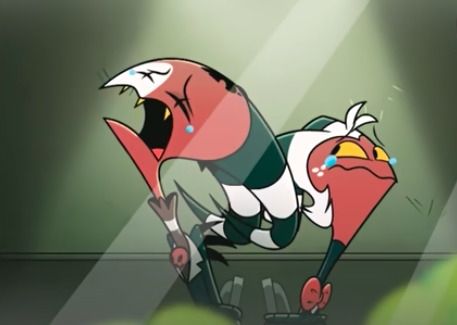 Blitzø and Moxxie crying