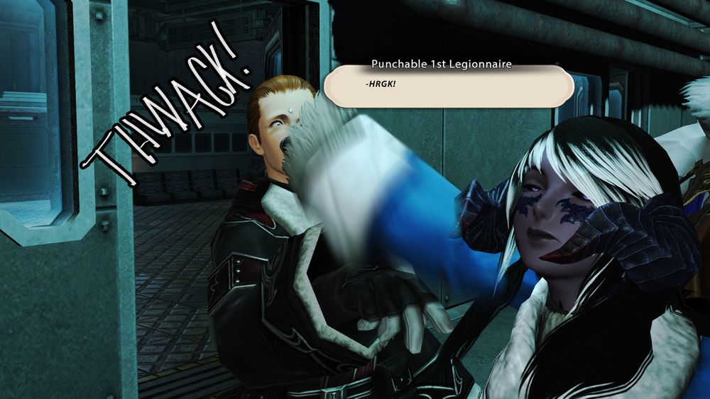 Muuna punches the legionnaire who stepped to him without half a thought.