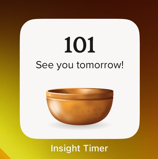 Screenshot of widget for meditation app “Insight Timer” , showing a streak of 101 days 
