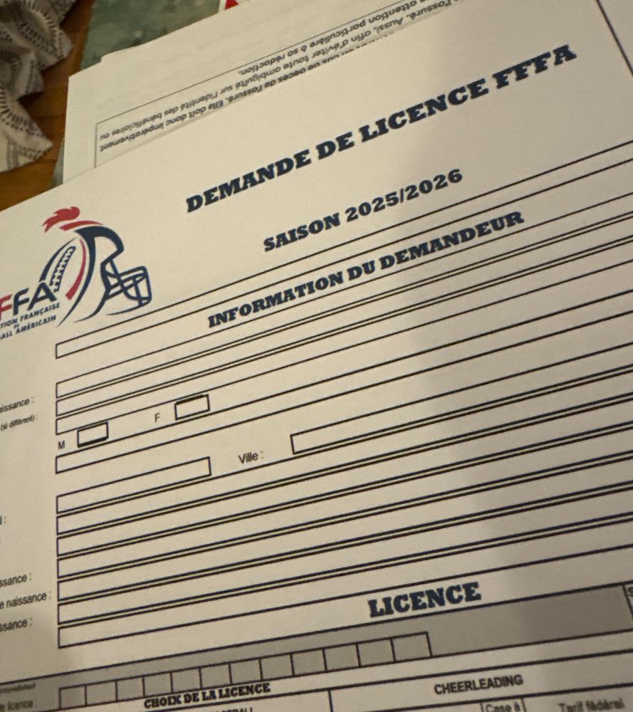 Papier de demande de licence FFFA