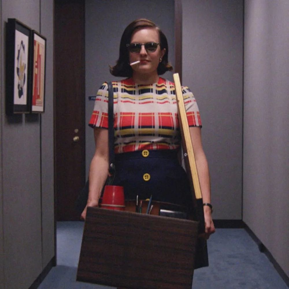 Mad Men finalé: Peggy Olsen taking her box of stuff to her new office