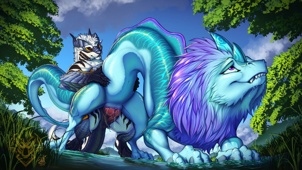 Wairu mounting Sisu from behind - now colored