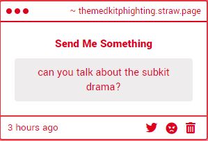 "can you talk about the subkit drama?"