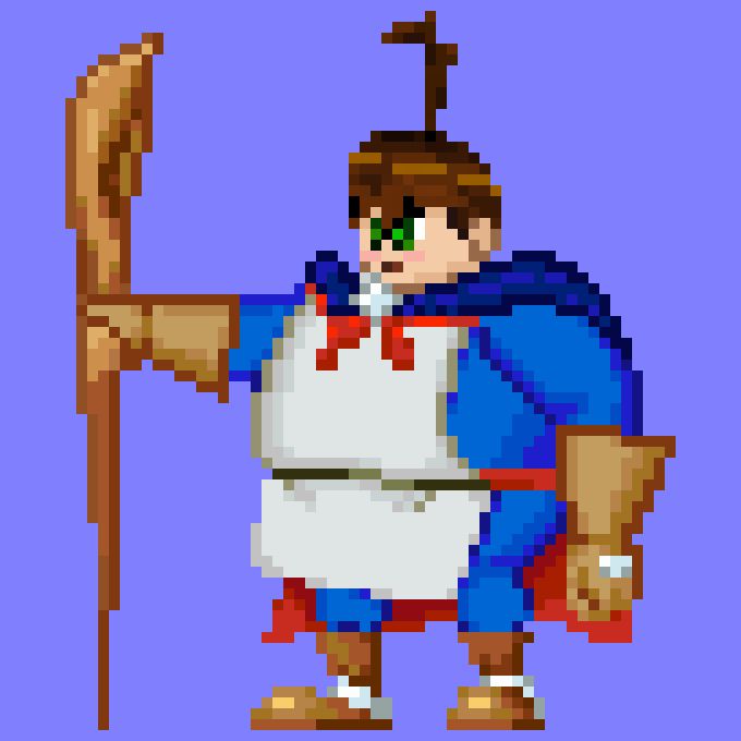 Edit of Eggman's sprite from Sonic Mania, edited to look like Brian from the game Quest 64 for the Nintendo 64 developed by Imagineer and published by THQ in NA, Konami in the UE and by Imagineer in Japan