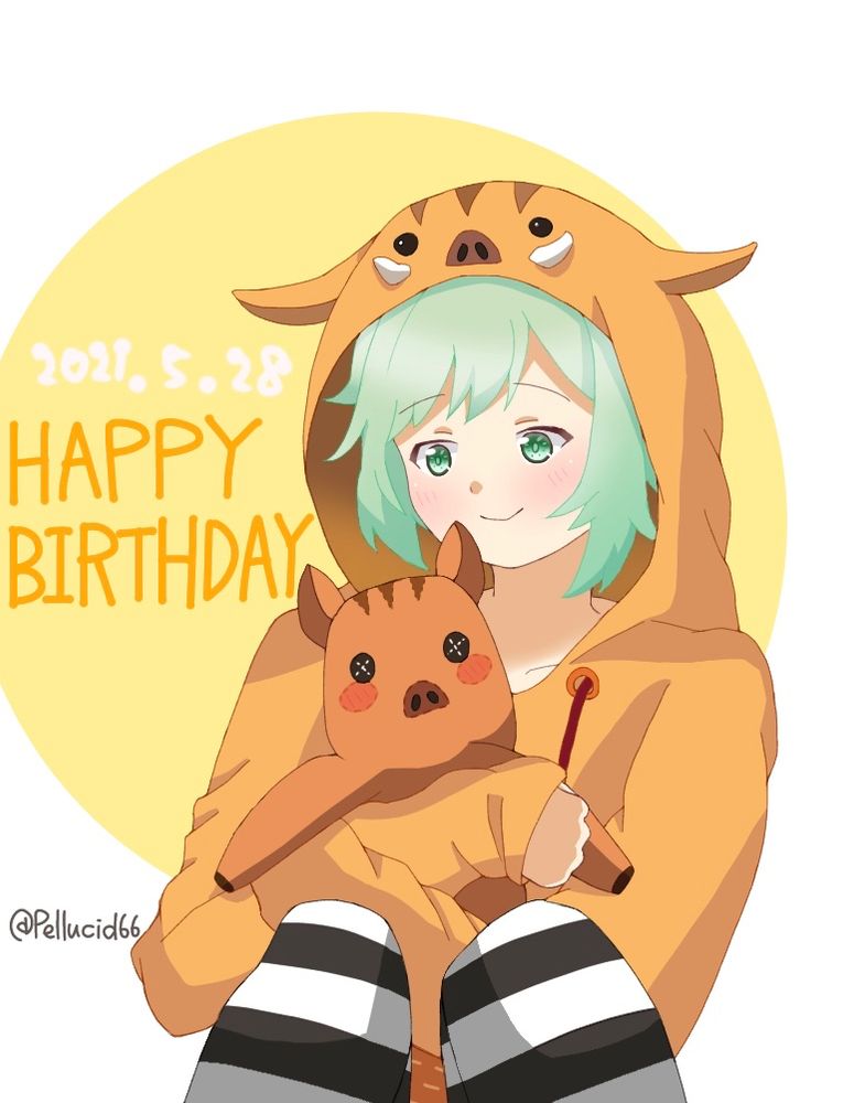 2021年の藤猪しずくさんのバースデーイラスト。