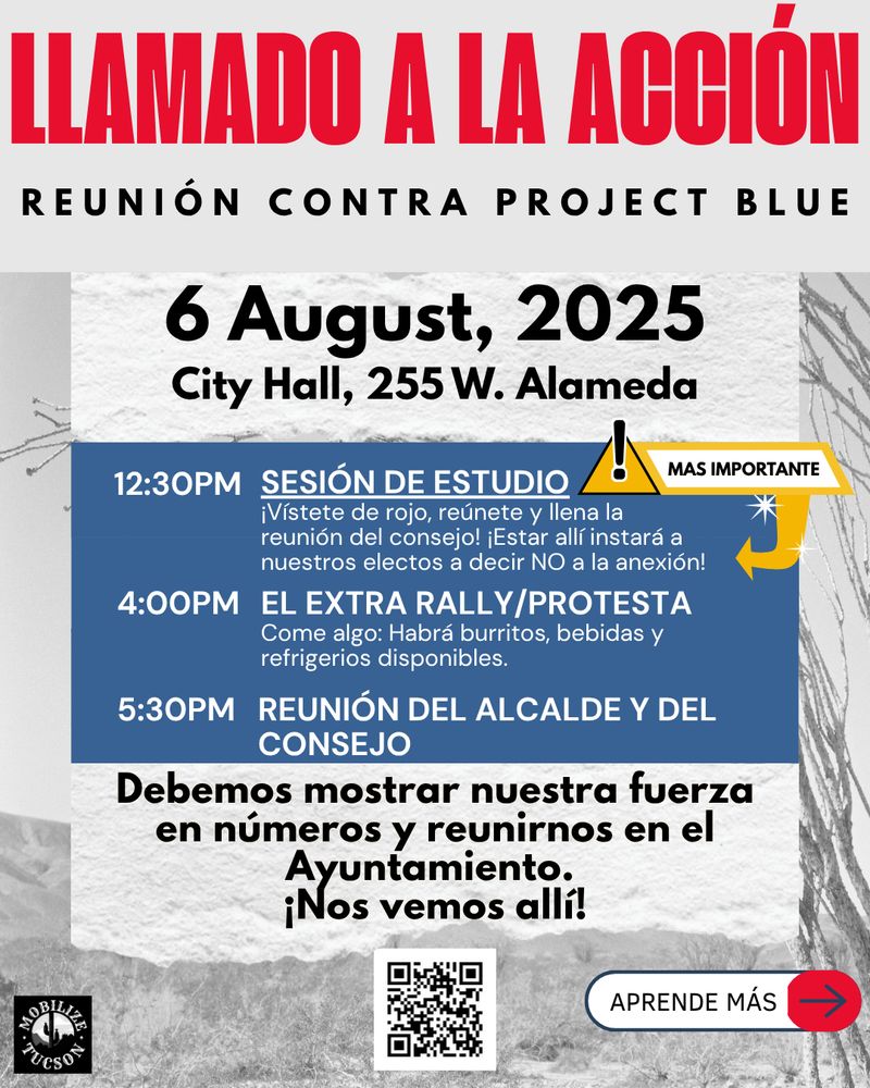 LLAMADO A LA ACCIÓN
Reunión contra Project Blue
6 August, 2025
12:30pm: Sesión de estudio
4pm: El extra rally/protesta
5:30pm: Reunión del alcalde y del consejo
Debemos mostrar nuestra fuerza en números y reunirnos en el Ayuntamiento. ¡Nos vemos allí!