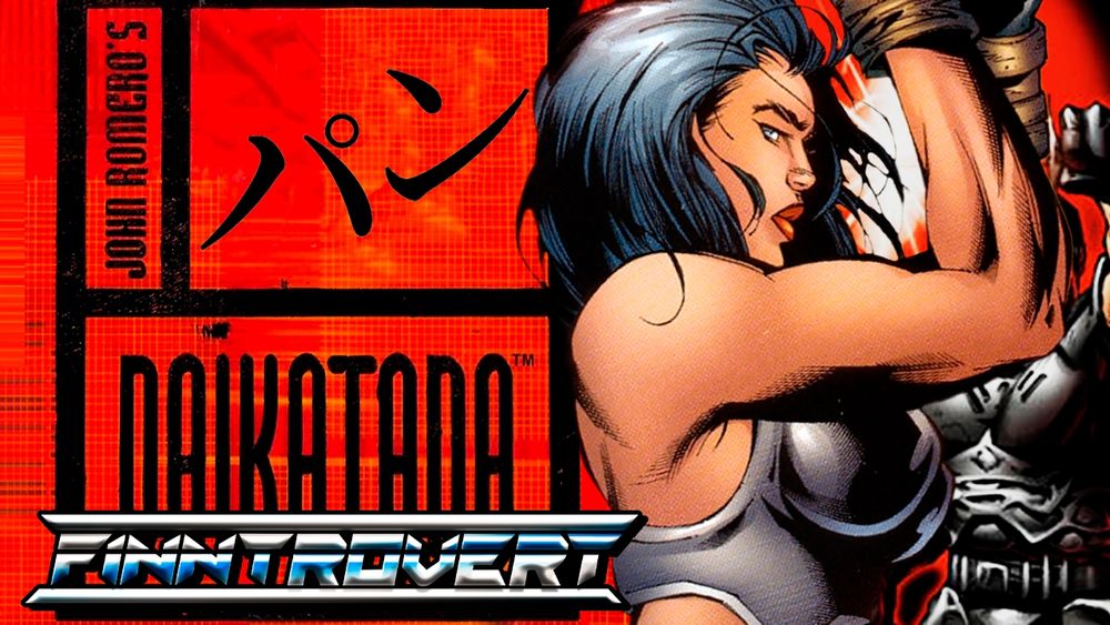 Video thumbnail featuring an edited Daikatana logo, and a female protagonist obscuring the male protagonists of the game.