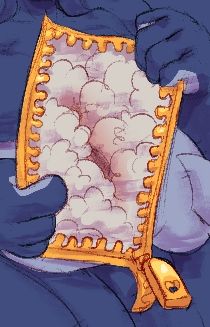 A blue plushsuit holds the golden zipper on her chest wide open, exposing an ocean of soft fluff within.

art by @reshirii