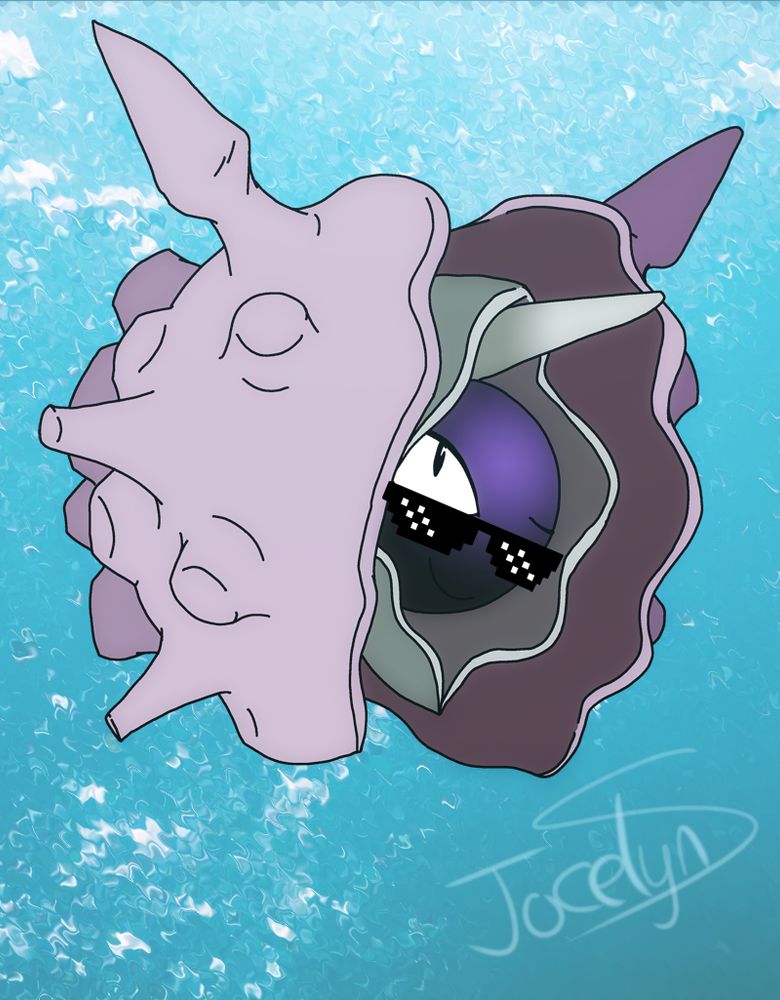 The Pokemon, Cloyster, with some sweet sunglasses.  