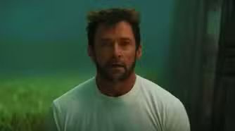 Hugh Jackman in Deadpool & Wolverine making the face