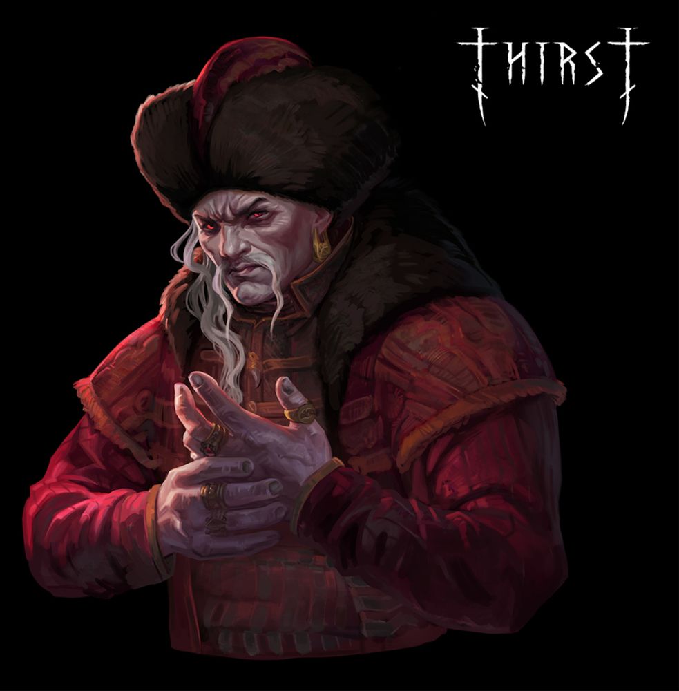 Portrait of a sinister male antagonist