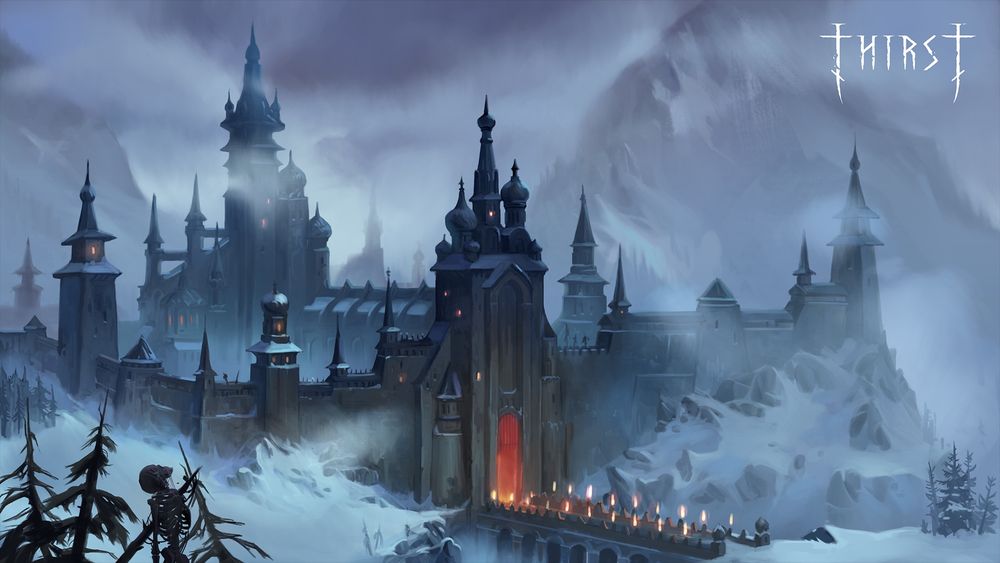 A castle snow scene