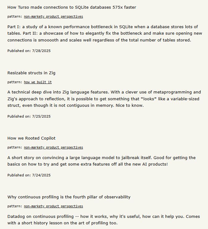 Screenshot of Piotr's writethat.blog picks for July 2025