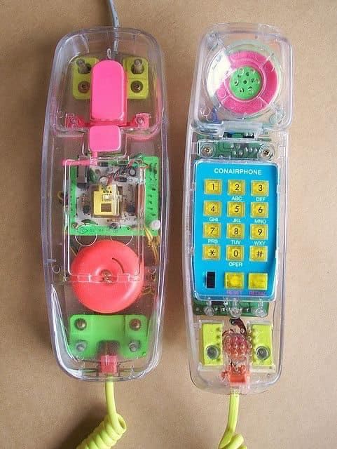 clear plastic neon nineties phone