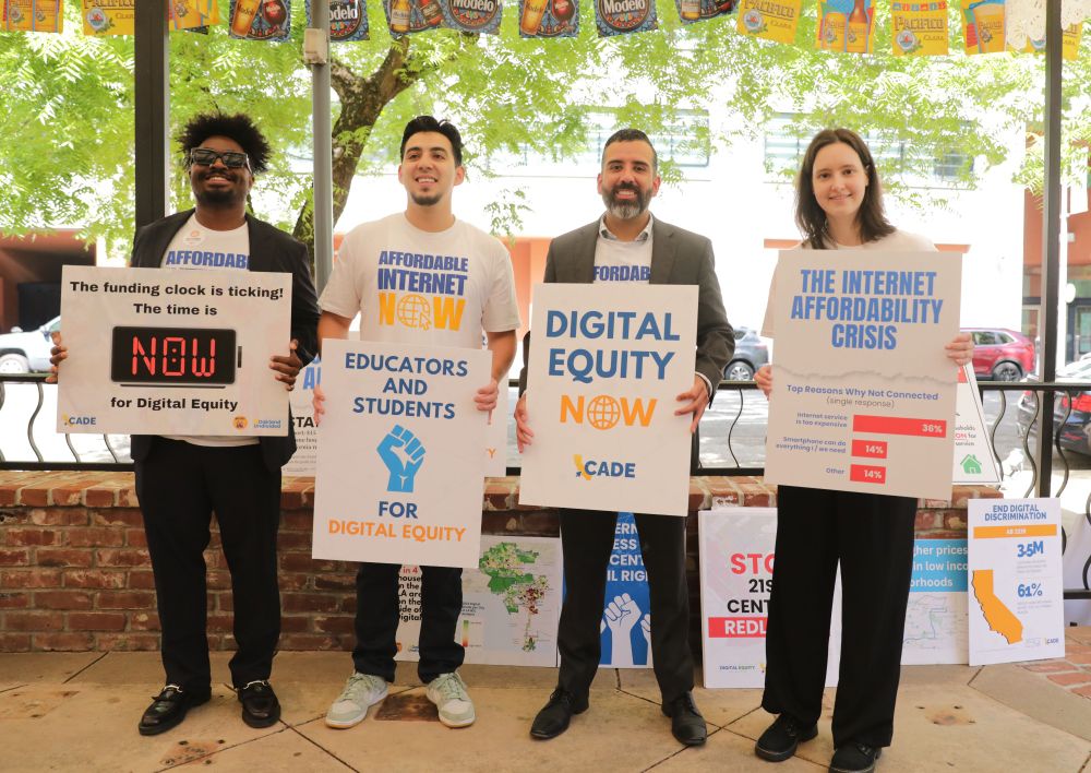 Photo of NextGen’s  Policy Advisor Arturo Juarez with partners at the Digital Equity Advocacy Day on April 30, 202
