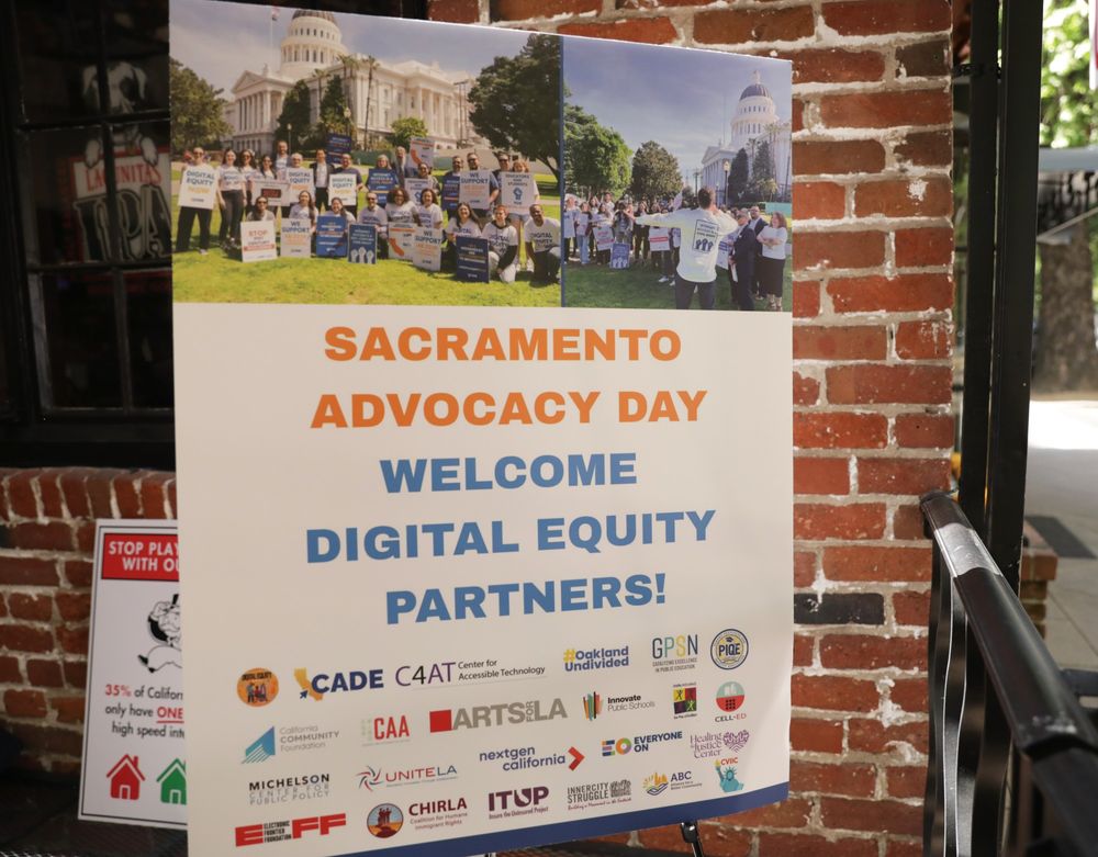 Photo of Digital Equity boards for  Digital Equity Advocacy Day on April 30, 2025