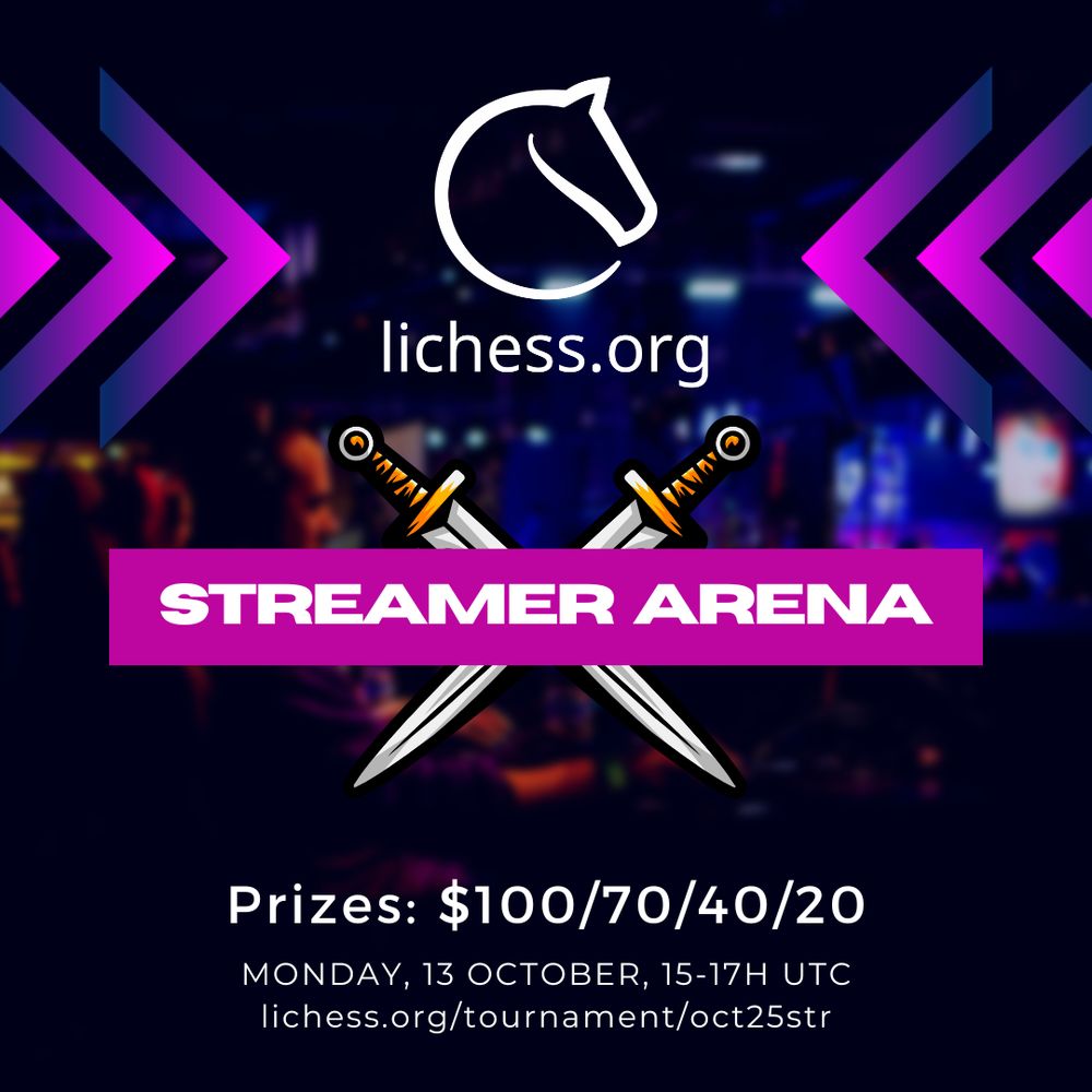 Lichess Streamer Arena October 2025 design