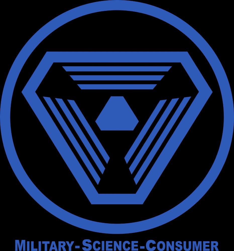 A picture of Tri-Optimum's logo from the System Shock series, resembling the shape of the vinyl.