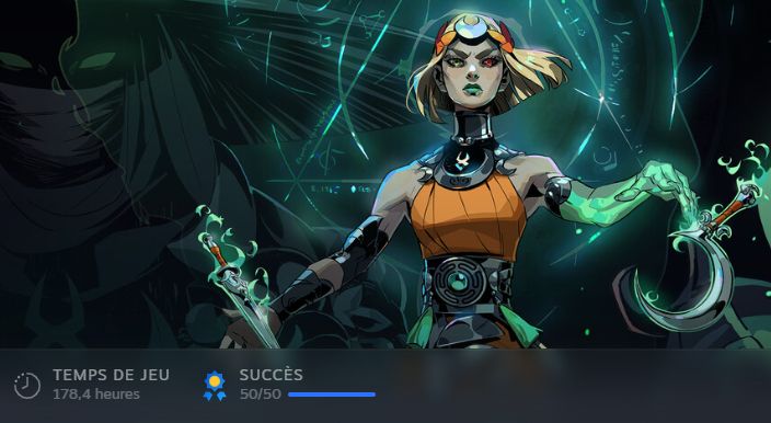 A screenshot from Steam showing Hadees 2, with 178.4 hours and all 50 successes.