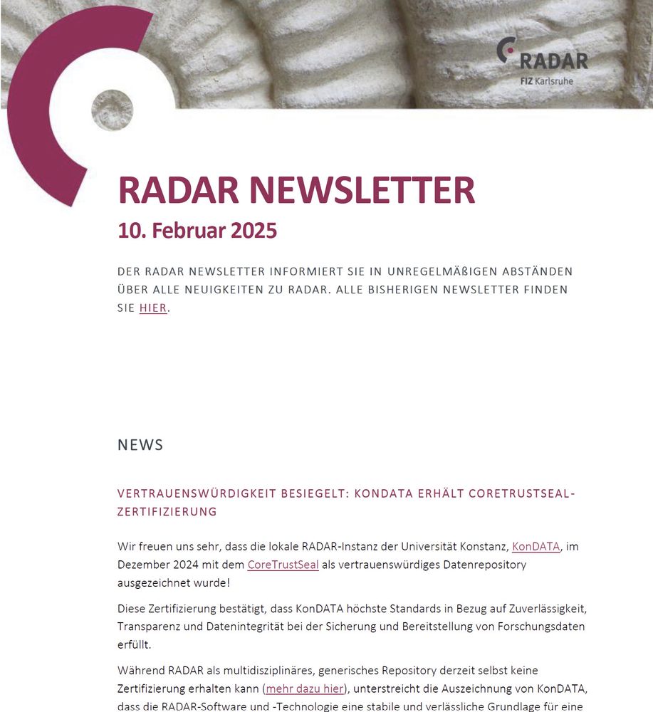 RADAR Newsletter