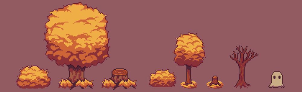 pixel art of some tress
