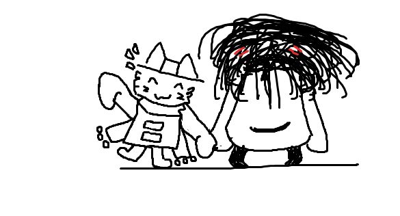 Concept art of the above gif. Niko and Niko's mother are still happy to see the viewer. This image feels normal.