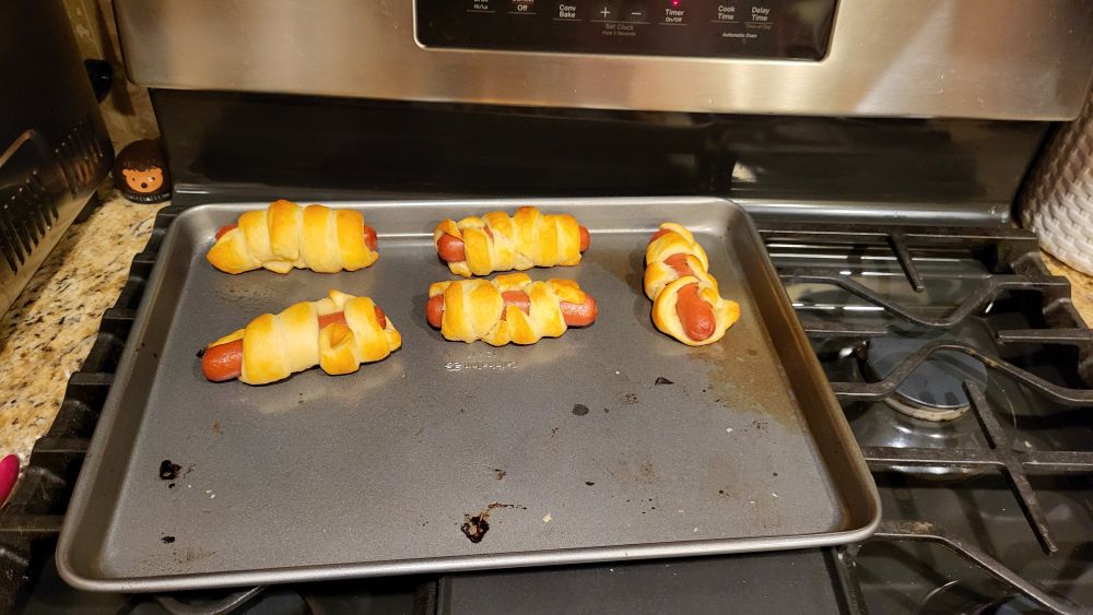 Mummy wrapped hot dogs