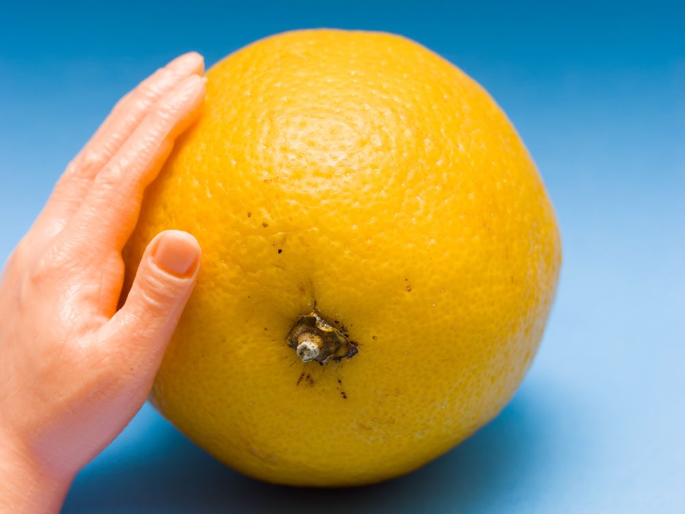 Lemon with mini hand