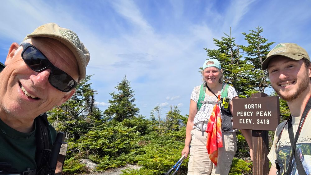 John, Susan, Christian at summit of North Percy Peak. 