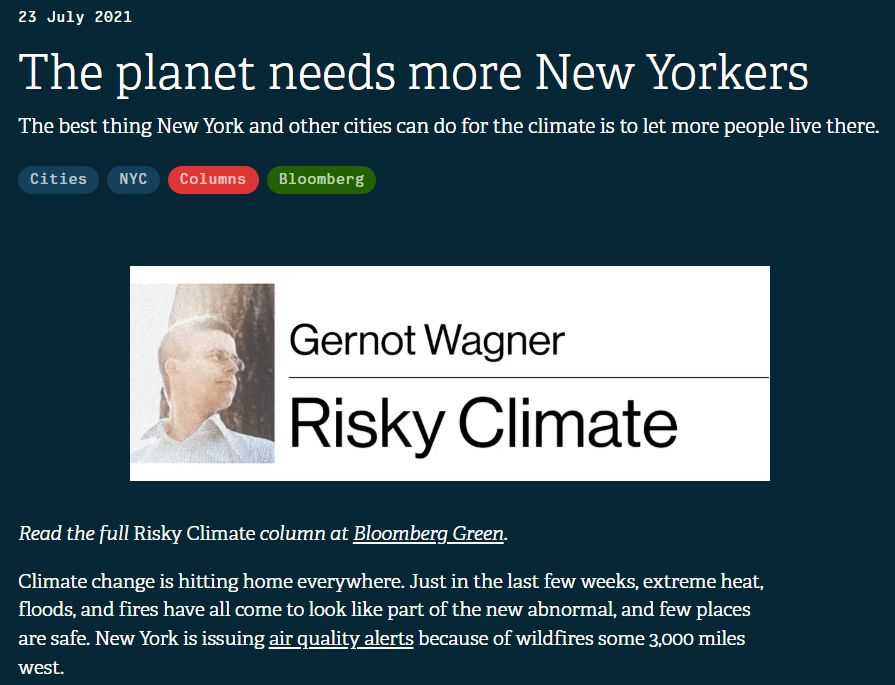 The planet needs more New Yorkers
The best thing New York and other cities can do for the climate is to let more people live there.
