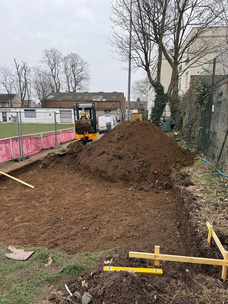 Pile of earth where the toilets will go