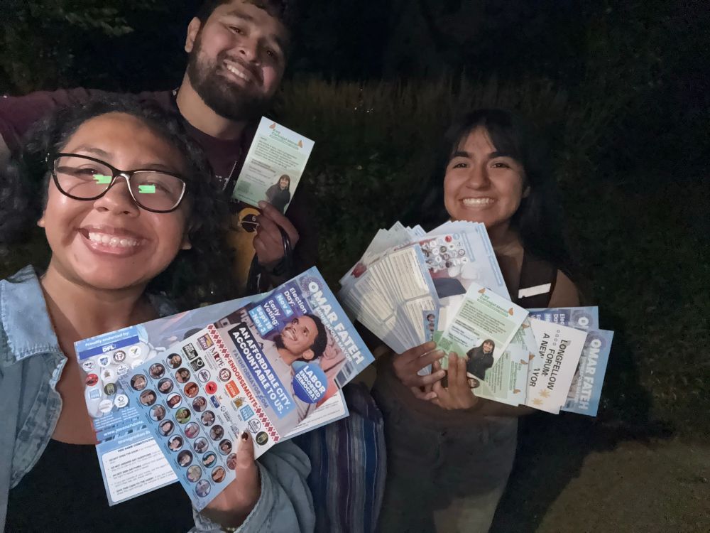 Our beautiful team out door knocking.