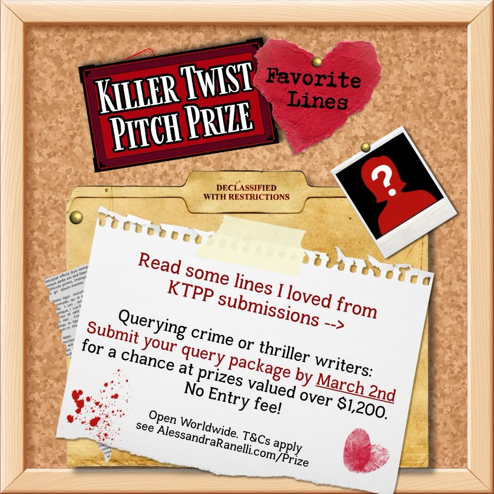 A pinboard with quotes from entries to Alessandra Ranelli’s killer twist pitch prize. 
