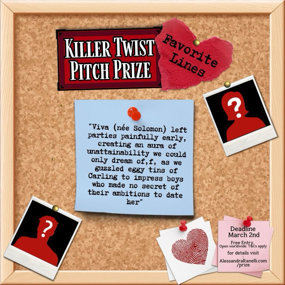 A pinboard with quotes from entries to Alessandra Ranelli’s killer twist pitch prize. 